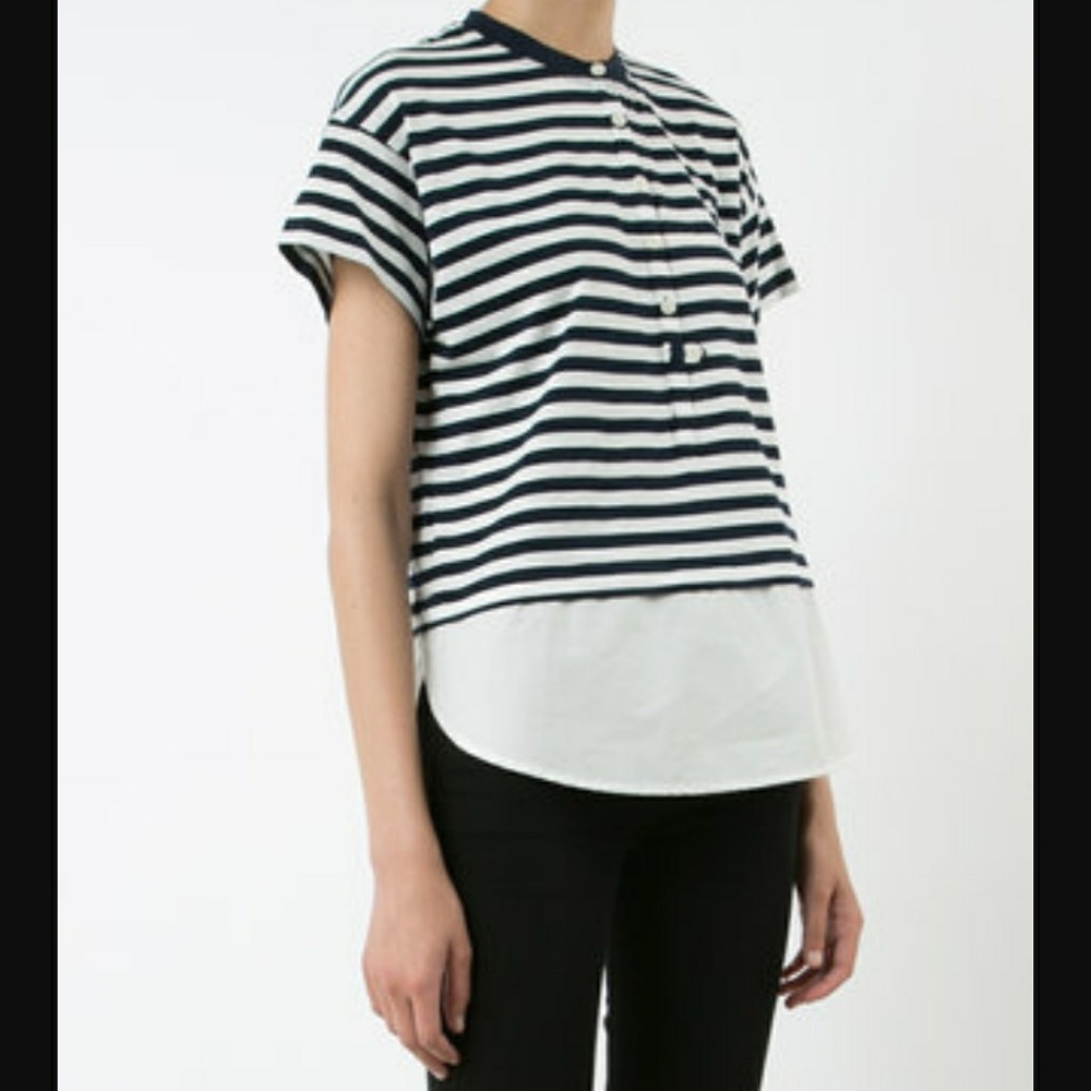 Derek Lam 10 Crosby Striped Cotton Top